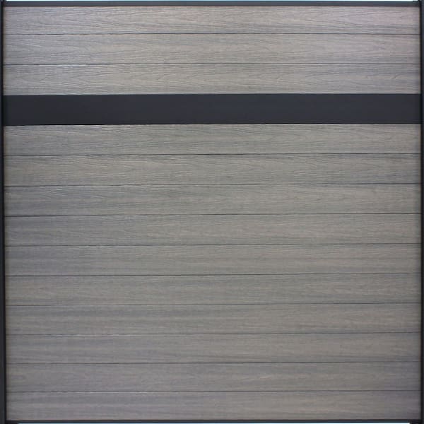 Euro Style 6 ft. H x 6 ft. W Estate Oxford Grey Aluminum/Composite Horizontal Fence Section