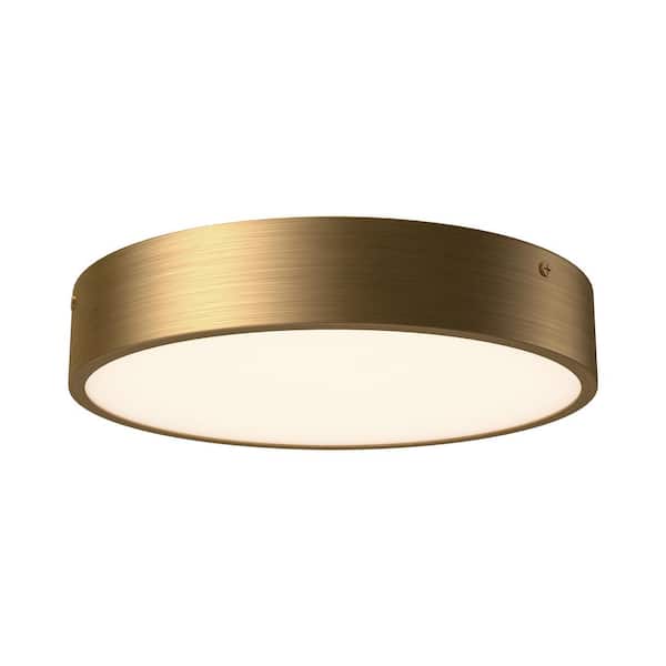 Adelaide 11 in. 1-Light 24-Watt Aged Gold Integrated LED Flush Mount