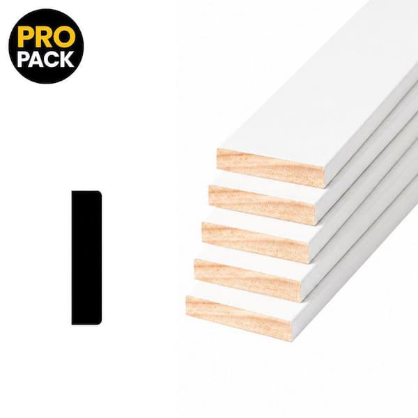Pro Pack 35E2 9/16 in. x 3-1/2 in. x 88 in. Primed Pine Finger-Jointed Casing Door (5-Pack − 36.67 Total Linear Feet)