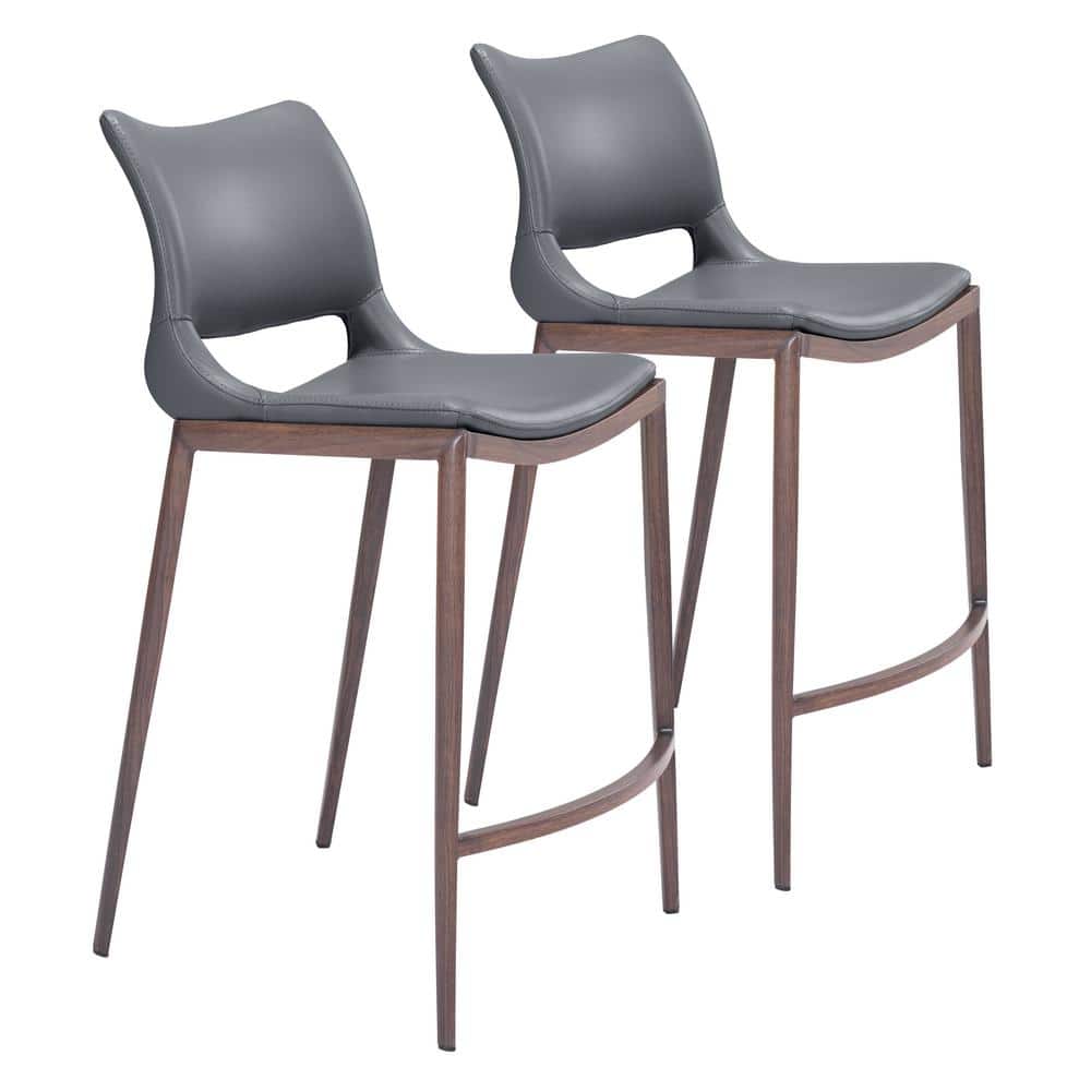 ZUO Ace Dark Gray 100 Polyurethane Counter Chair (Set of 2) 109390