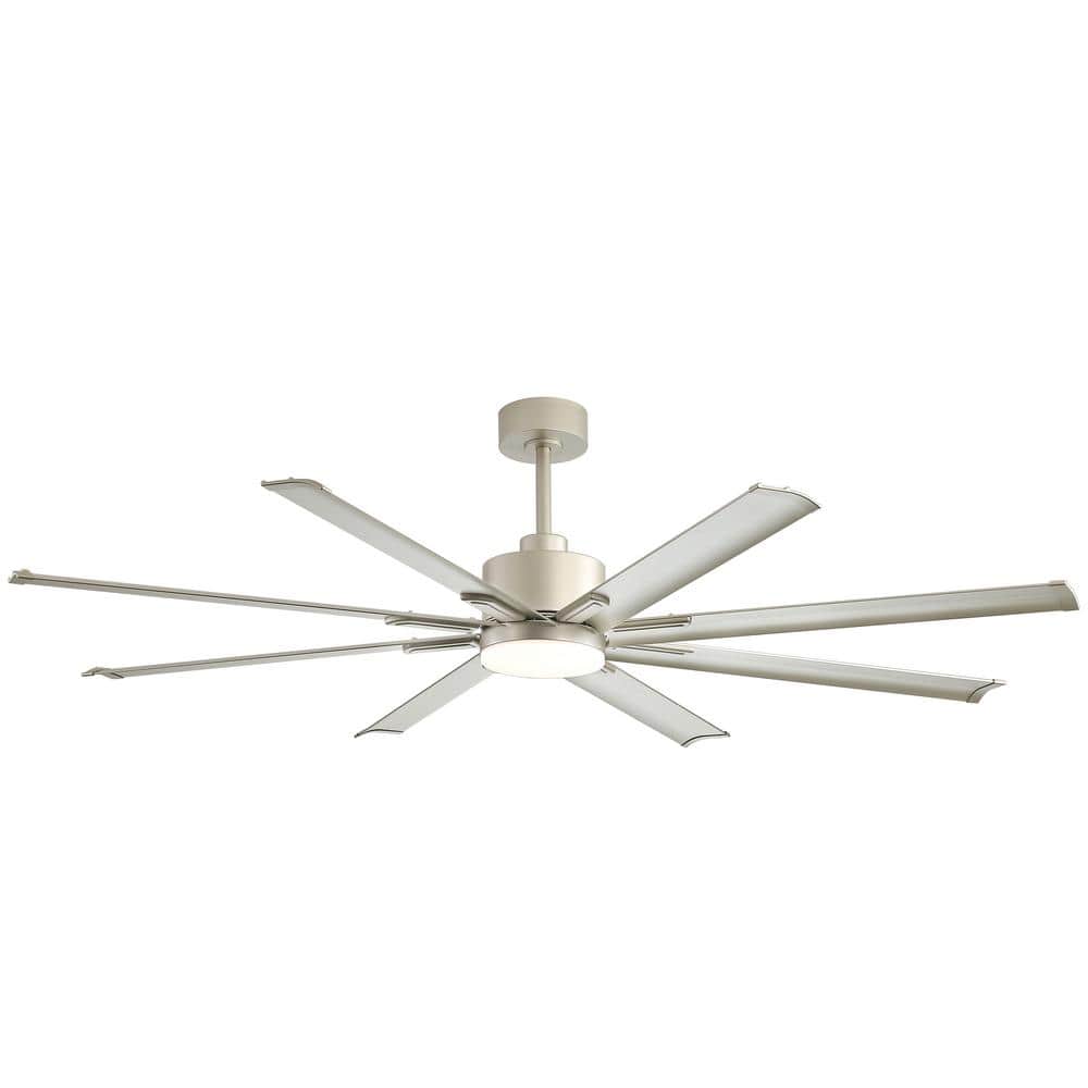 Breezary Patsy 84 in. Integrated LED Indoor Aluminum-Blade Champaign Silver  Ceiling Fan with Light and Remote Control Included 32004-CG - The Home 