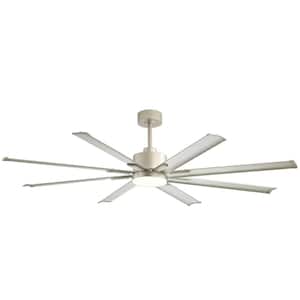Patsy 84 in. Integrated LED Indoor Aluminum-Blade Champaign Silver Ceiling Fan with Light and Remote Control Included
