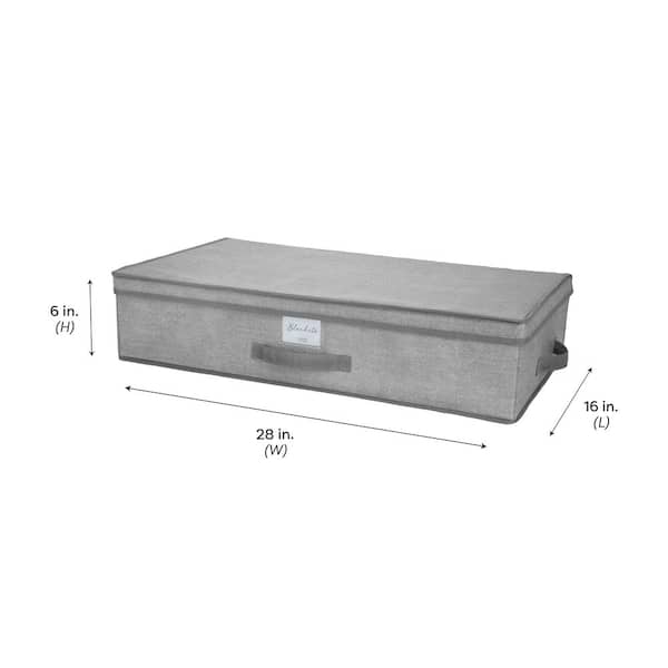 Simplify 4 Pack Slim Stackable Drawer Organizer Bin with Adjustable Dividers in Grey