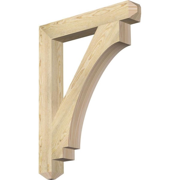 Ekena Millwork 4 in. x 36 in. x 28 in. Douglas Fir Imperial Craftsman Rough Sawn Bracket