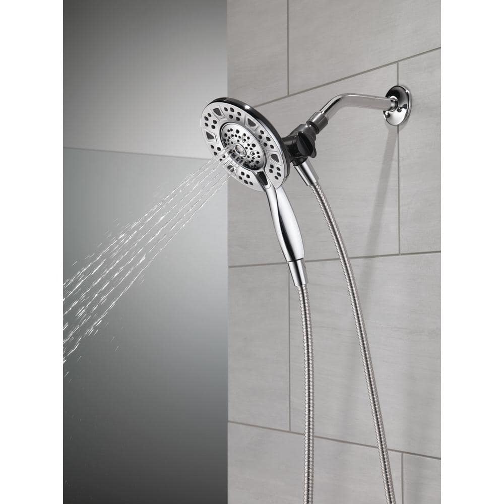 Chrome Dual Shower Head with Handheld Spray and Pulse