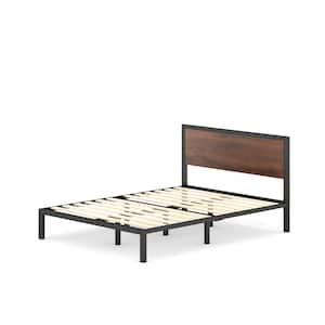 Mory Brown Metal King Platform Bed Frame