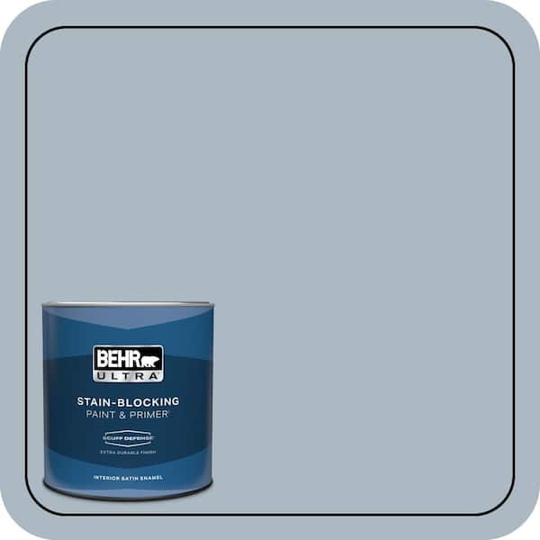 BEHR ULTRA 1 qt. #ICC-45 Calming Space Extra Durable Satin Enamel Interior Paint & Primer