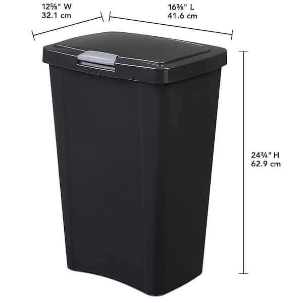Sterilite 13 Gal. TouchTop Wastebasket with Titanium Latch in Black (4-Pack)  4 x 10459004 - The Home Depot