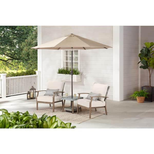 Hampton Bay Beachside 3-Piece Rope Look Steel Outdoor Patio Bistro Set