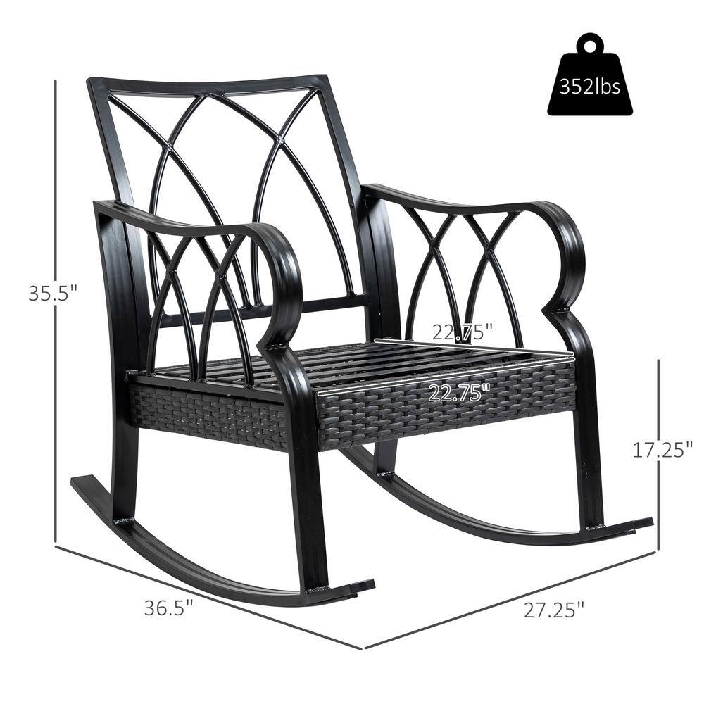 ErgoComfort Aluminum Rattan Rocking Chair with Cushions