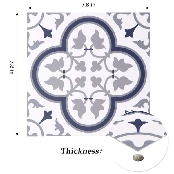 Multicolor Design 7.8"x7.8" Peel and Stick Tile for Kitchen Backsplash, Stairs, Wall Decoration (12pcs/5.2sq.ft）