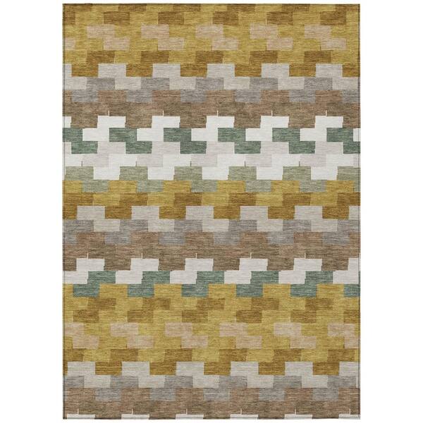 Chantille Machine Washable Indoor/Outdoor Abstract ACN3052 Walnut 3 ft. x 5 ft. Area Rug
