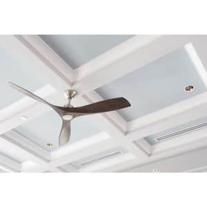 Aviation 60 in. Integrated LED Indoor Brushed Nickel and Ash Maple Ceiling Fan with Light with Remote Control