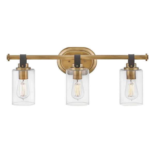 Halstead 24.0 in. 3-Light Heritage Brass Vanity Light