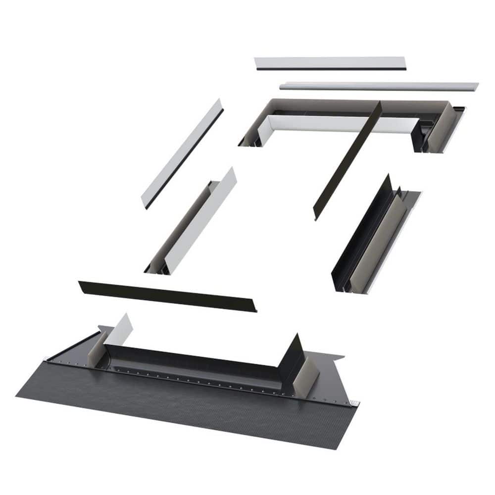 Aluminum High-Profile Tile Roof Flashing Kit for PDX and PDS Deck-Mounted Skylights - 14.5 in. x 45.75 in.