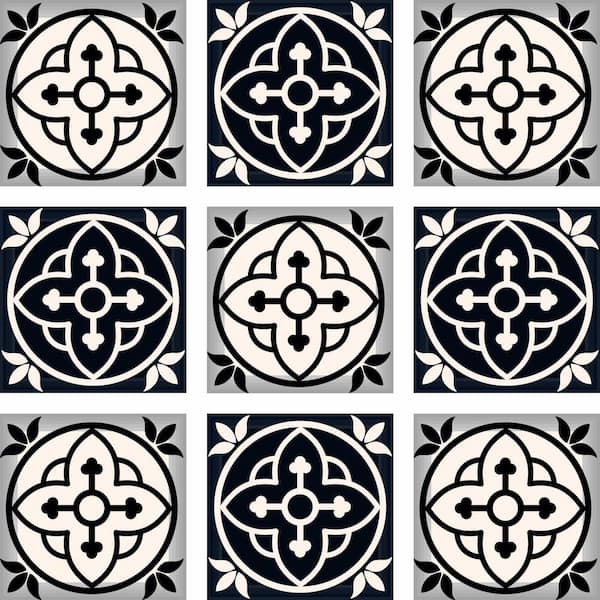 MI ALMA Black B39 4 in. x 4 in. Vinyl Peel and Stick Tile (24 Tiles, 2.67 sq. ft./Pack)