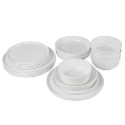 16-Piece Natural White Bone China Dinnerware Set (Set for 4)
