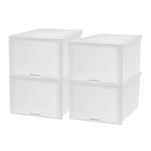 15.63 in. W x 11.63 in. H White Deep Box Chest with Sliding Door, Set of 4 Drawers (4-Pack)