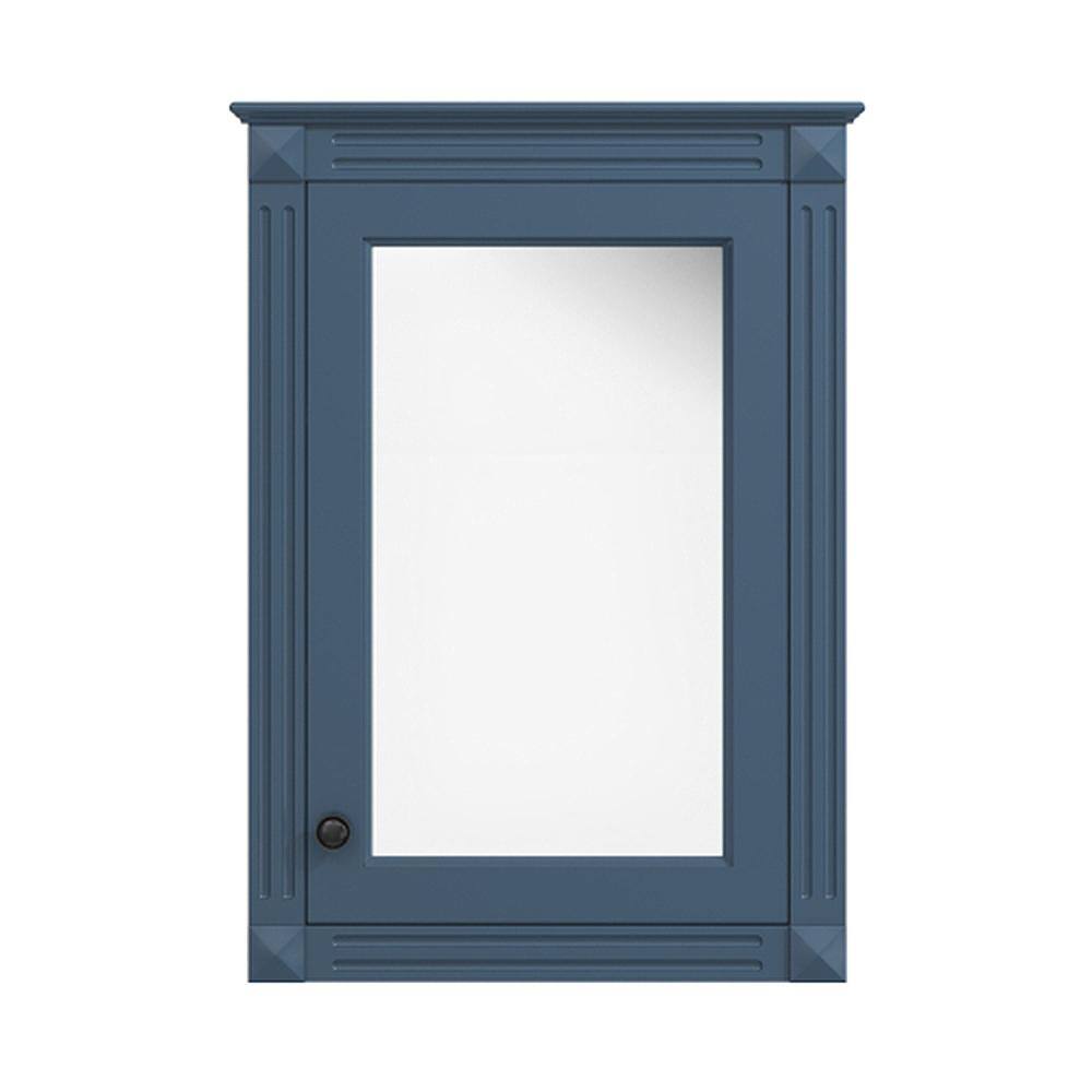 Lyonesse 20 in. W x 27.8 in. H Rectangular MDF Modern Wall Mounted Bathroom Medicine Cabinet with Mirror in Blue price history on PriceWatchPro