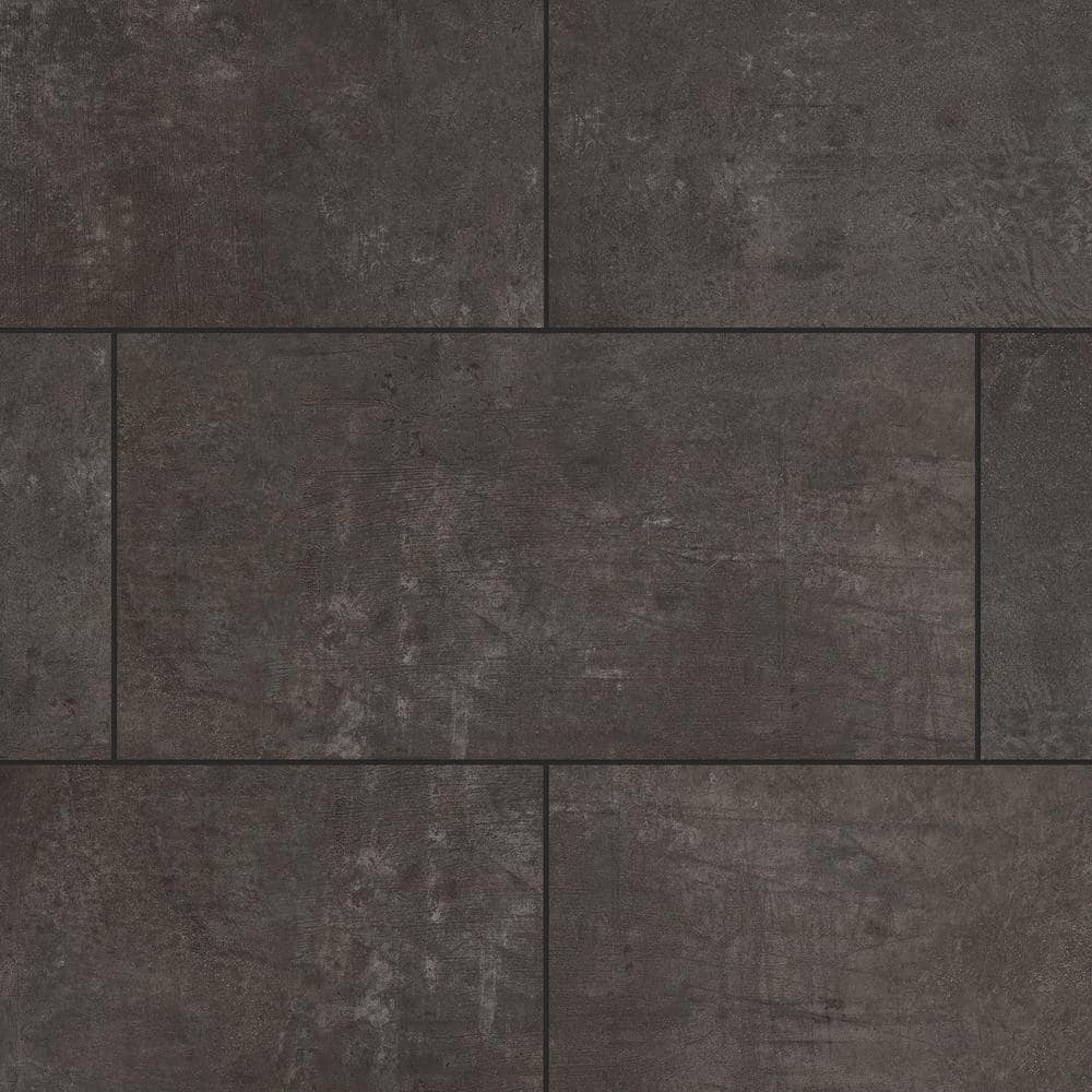 Black Marble Rigid Core Luxury Vinyl Tile - Cork Back