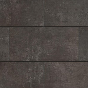 Castle Black Slate 6 MIL x 12 in. W x 24 in. L Click Lock Waterproof Vinyl Tile Flooring (23.8 sqft/case)