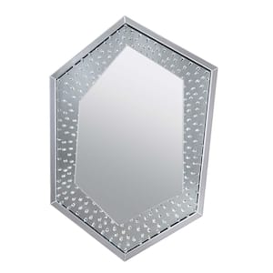 31 in. W x 47 in. H Novelty/Specialty Plastic Faux Crystals Framed Wall Bathroom Vanity Mirror in Transparent