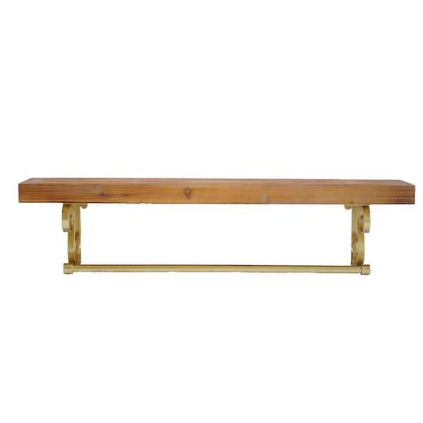 Unbranded Everly 32 in. Wood and Metal Wall Shelf