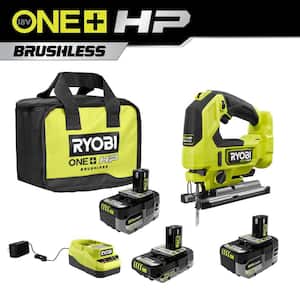 ONE+ 18V Lithium-Ion 2.0 Ah, 4.0 Ah, and 6.0 Ah HIGH PERFORMANCE Batteries and Charger Kit w/ HP Brushless Jig Saw