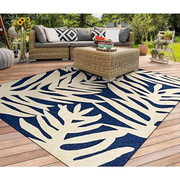 Covington Palms Navy 4 ft. x 6 ft. Indoor/Outdoor Area Rug