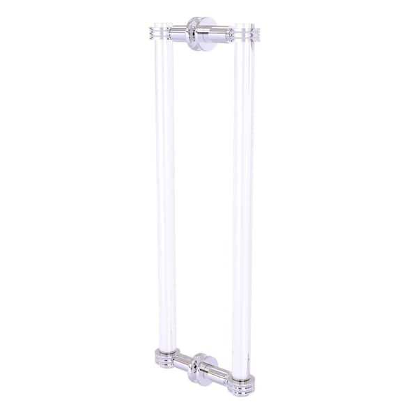 Allied Brass Clearview  18 in. Shower Door Handle in Polished Chrome with Dotted Accents (1-Pair)