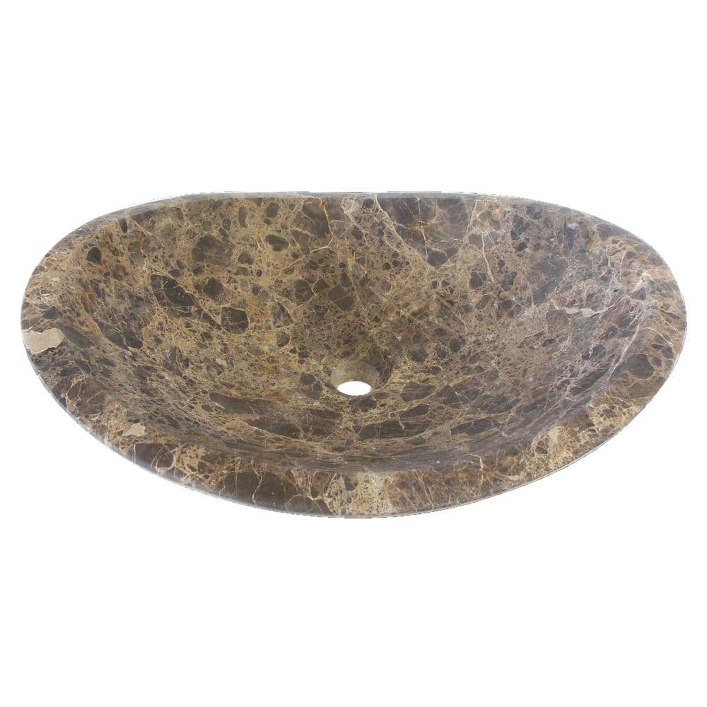 Eden 14'' Dark Brown Marble Canoe Sink