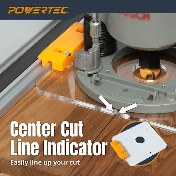 POWERTEC Router Guide Rail Adapter for Bosch 1617 Plunge Router