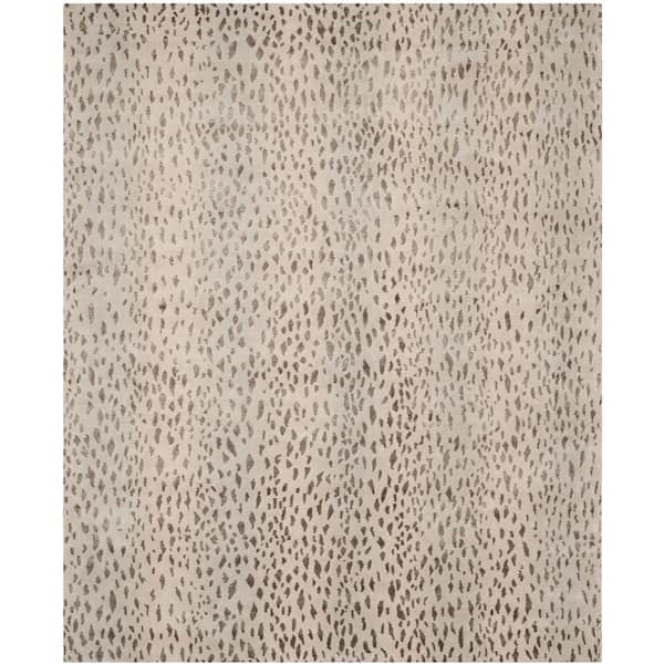 Tibetan 9 ft. x 12 ft. Silver Abstract Spotted Area Rug