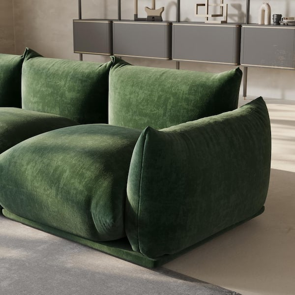 Magic Home 104 in. Flared Arm 4-Piece Chenille 3 Seater Modular