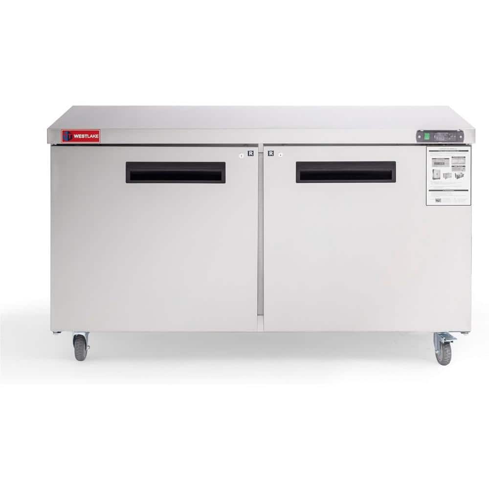 30 in. 14.8 cu. ft. Commercial Refrigerator Automatic Defrosting 2-Solid Doors Stainless Steel