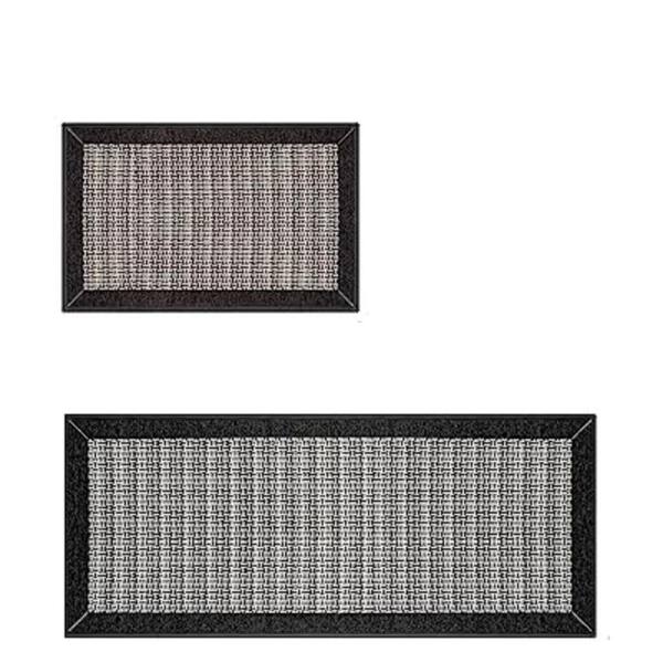 Black 32 in. x 20 in. & 30 in. x 72 in. Non Slip, Washable, Absorbent Indoor Kitchen Mat