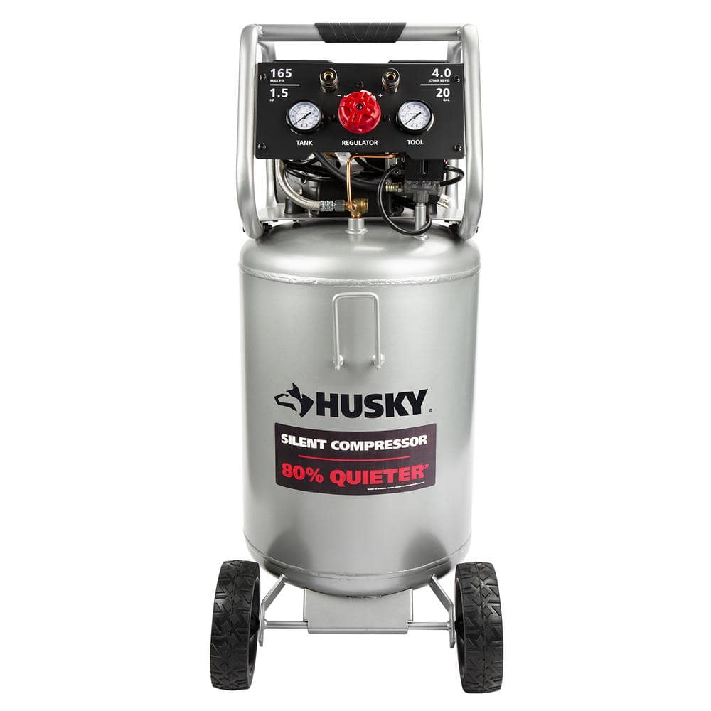 Husky 20 Gal. Vertical Electric-Powered Silent Air Compressor 3332013 - The  Home Depot