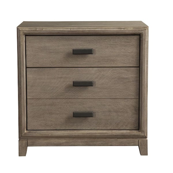 HomeRoots Bernadette 3-Drawer Antique Gray Finish ( 26 in. H x 26 in. W x 18 in. D )