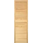 15 in. x 51 in. Louvered Shutters Pair Unfinished