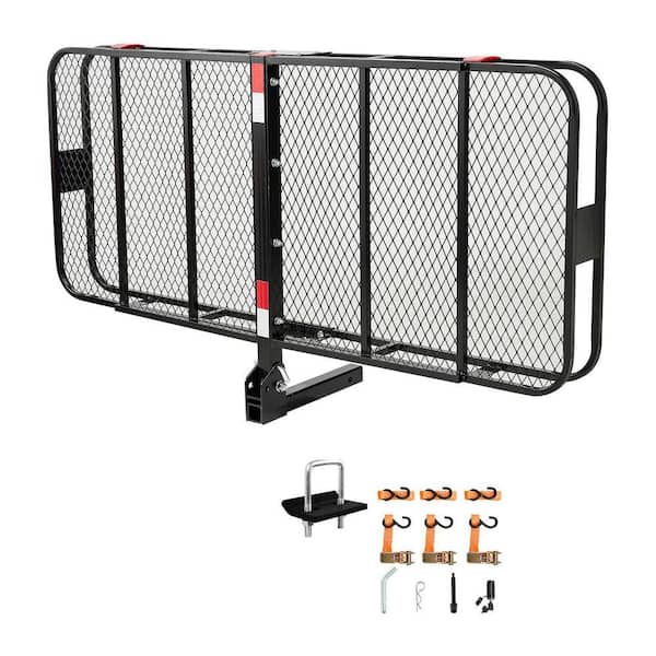 70 x 30 x 6 in. Hitch Cargo Carrier Folding with Reflective Reminder Hitch Lock Fits 2 in. Receivers, 500 lbs. Capacity