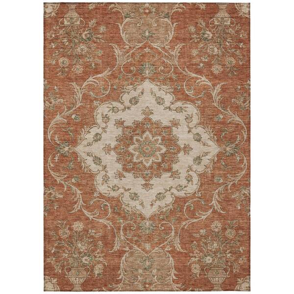 Chantille Machine Washable Indoor/Outdoor Abstract ACN3080 Paprika 10 ft. x 14 ft. Area Rug