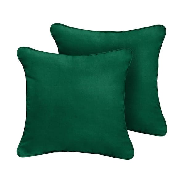 Couch Pillow Covers 18x18 Set of 4, Emerald Green and Gold Home