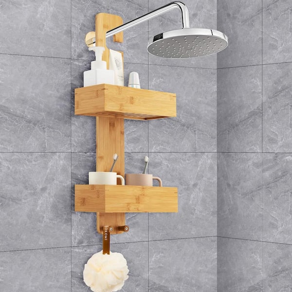 Bamodi Shower Caddy Hanging - 2 Tier Over Door Chrome Plated - No Drilling  Required - Fits Shower Screens up to 0.78 inches - Hangable Shower Rack
