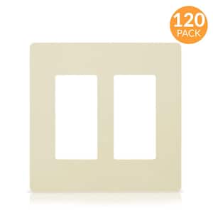 2-Gang Decorator Screwless Wall Plate, GFCI Outlet/Rocker Light Switch Cover, Ivory (120-Pack)