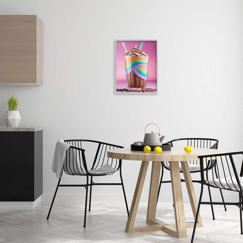 Rainbow Hued Milkshake by Tabz Jones Gray Framed Food Giclee Art Print 20 in. x 16 in. price history on PriceWatchPro