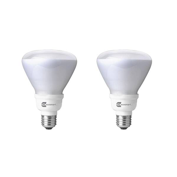 EcoSmart 65-Watt Equivalent BR30 CFL Light Bulb, Daylight (2-Pack)