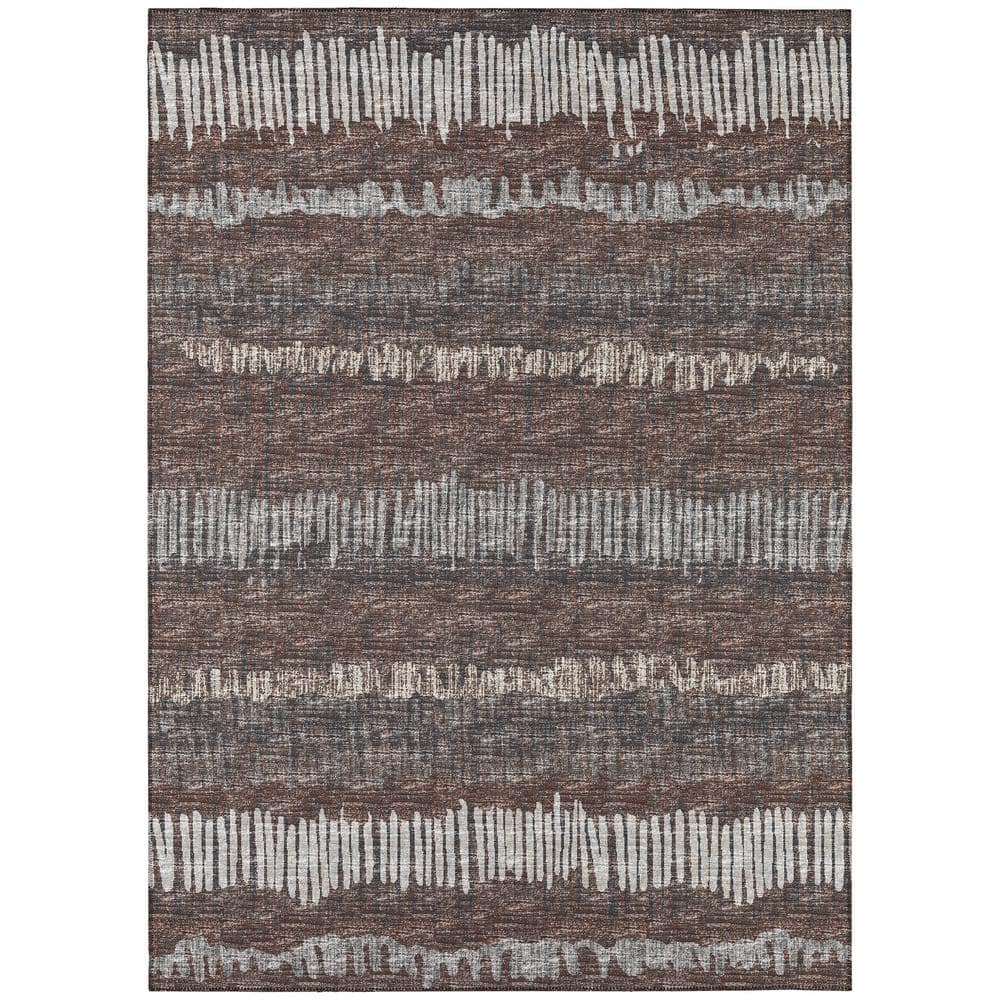 Rylee Brown 8 ft. x 10 ft. Geometric Indoor/Outdoor Area Rug