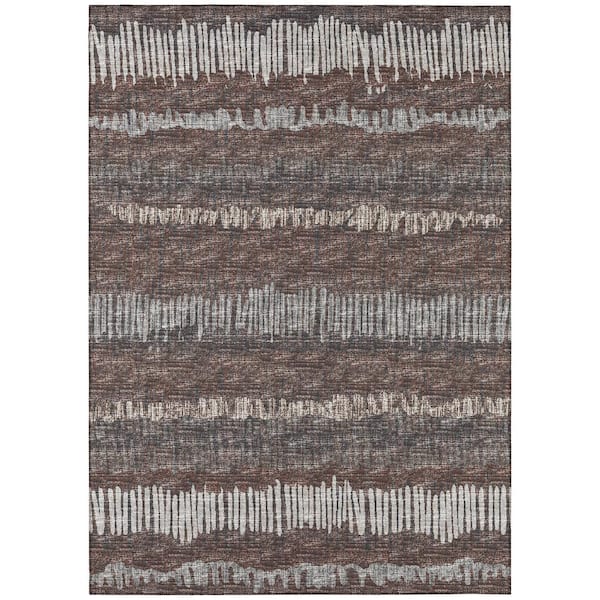 Rylee Brown 8 ft. x 10 ft. Geometric Indoor/Outdoor Area Rug