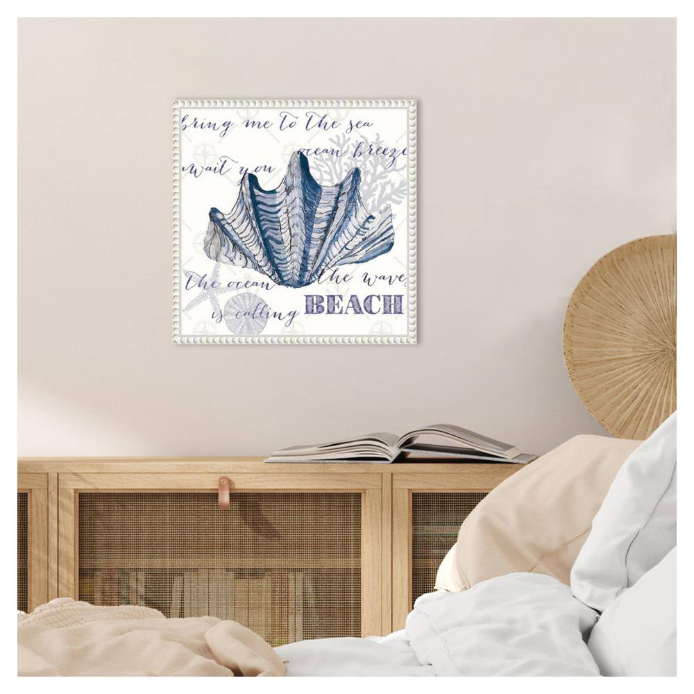 Nautical Blue and White Beaded Canvas Quote Wall Art