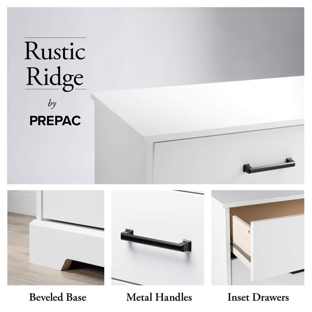 White Farmhouse 5-Drawer Vertical Dresser